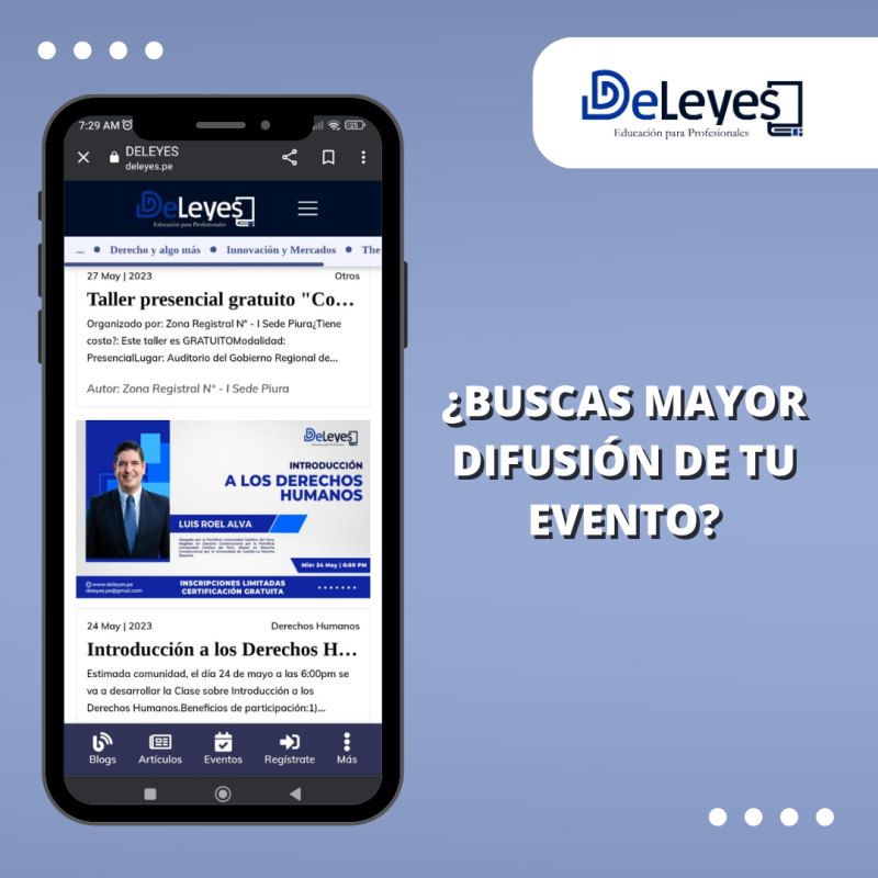 Deleyes| Te ayudamos en la difusión de tu evento educativo o de capacitación