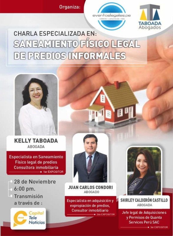 Charla especializada en: "Saneamiento físico legal de predios informales"