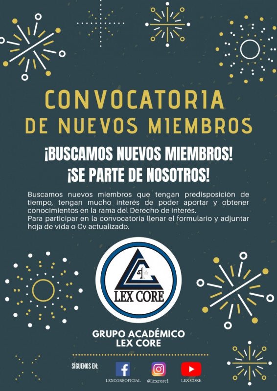 CONVOCATORIA DE NUEVOS MIEMBROS