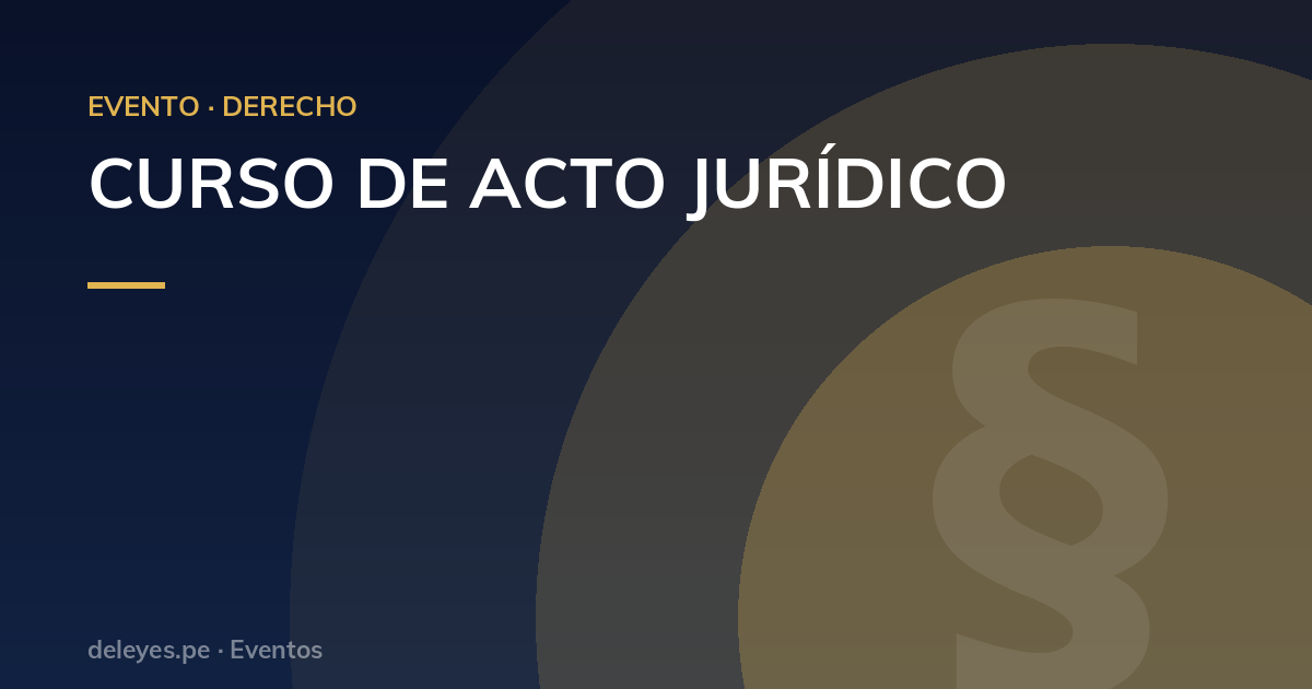 CURSO DE ACTO JURÍDICO